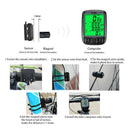 Bike Computer Speedometer Odometer Waterproof Backlight with Digital LCD Display