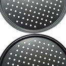 2Pcs Baking Utensil 12-Inch User-Friendly Pizza Baking Pan Non-Stick Cookin I9S1