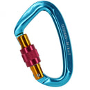 4x Carabiner Clip Rock Climbing Mountaineering Screw Locking Buckle Blue