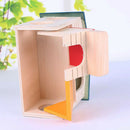 Cute 2 Layers Wooden Hamster Sleeping Grinding Pet House with Feeding Trough Del