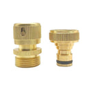 3/4" Garden Water Hose Quick Connector Fit Brass Male Female Connect Acc H7Y1