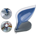 Creative Leaf Soap Box Suction Cup Drain Holder Case Bathroom Dish Brush Rack