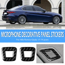 2x Carbon Fiber Roof Microphone Frame Trim Cover for Alfa Romeo Giulia 2017-2019