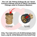 50x Power Pressure Washer O-Rings for 1/4" Quick Coupler Hoses High Temperature