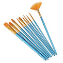 10pcs Blue Handle Nylon Hair Multifunction Paint Brushes