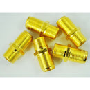5 Pcs F-Type Female to Female Coaxial Barrel Coupler Adapter Connector