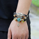 Unisex Men Women European Fashion Handmade Alloy Bead Multi Bracelet