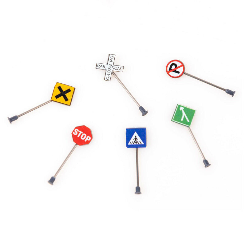 Set of 14 1/87 Scale Traffic Signage DIY Micro Landscape Freeway Scene