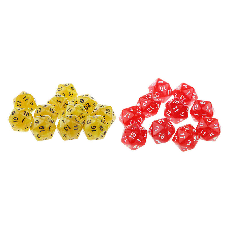 20pcs 20 Sided Dice D10 Polyhedral Dice for Dungeons &Dragons DND RPG MTG
