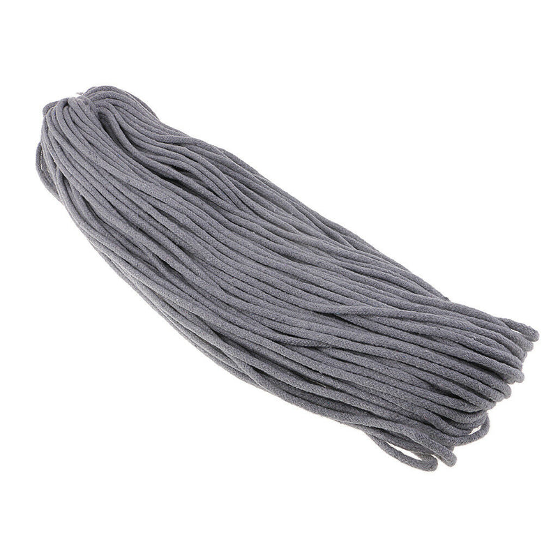 1 Roll Round Cotton Threads Stringing Cords Gray for DIY Crafts Decorative
