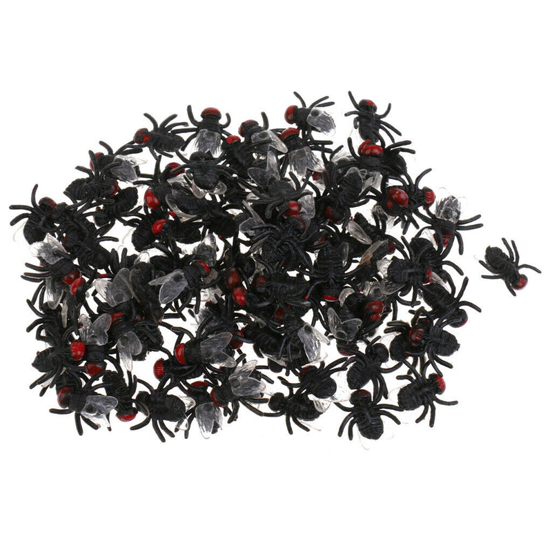 100pcs Flies Halloween Joking Bugs Toys Party