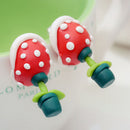1 Pair Handcraft Polymer Clay Super Mario Piranha Plant Corpse Flower Studs I9Y8