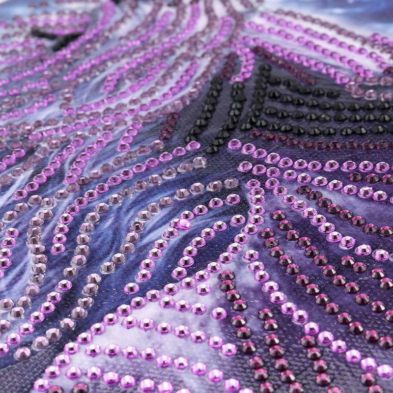 5D DIY Special Shaped Diamond Painting Purple Horse Cross Stitch Embroidery