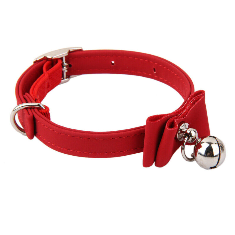 Adjustable Pet Kitten Cat Puppy Safety Collar Bell Buckle Neck Strap Red