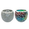 2x Colorful Mosaic Glass Candle Holder Votive Tea Light Holder Succulent Pot