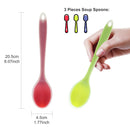 3pcs 8'' Long Silicone Soup Spoon New High Quality Tool for Dinner Table