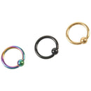 6 lot Captive Bead Rings Hoops BCR Thickness:16gauge (1.2mm) X 5/16"(8mm) V6K2