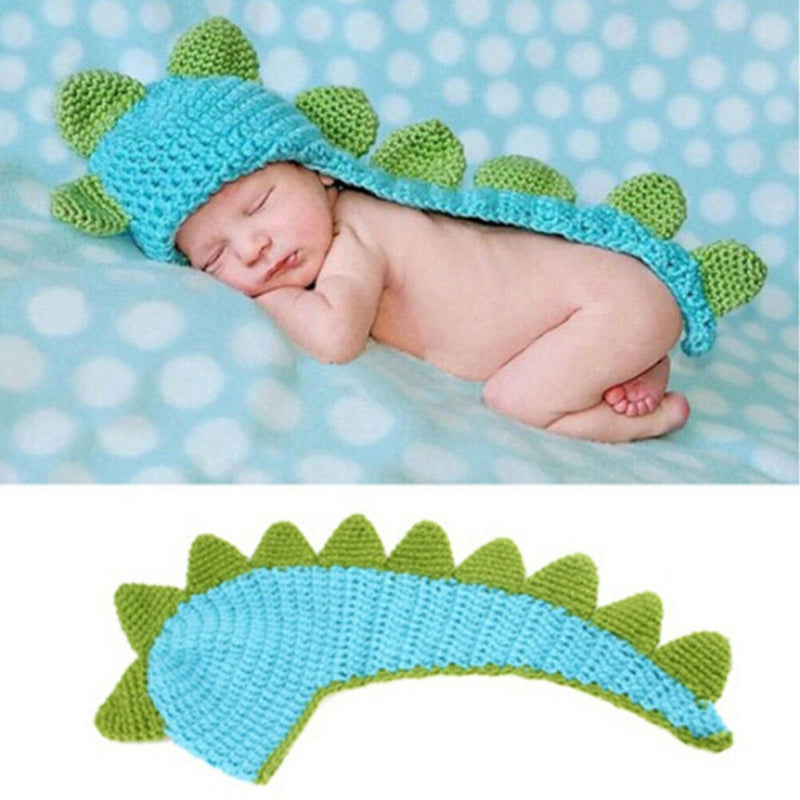 Creative Baby Crochet Knit Dinosaur Costume Photography Photo Prop Hat Outfit â„–[