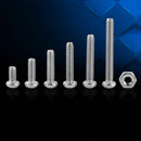 230pc M2 Stainless Steel 304 Hex Socket Button Head Screws Bolts Nuts Assortment