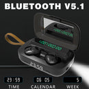 LED Wireless Bluetooth Noise Reduction Stereo TWS Headset Headphones Earphones