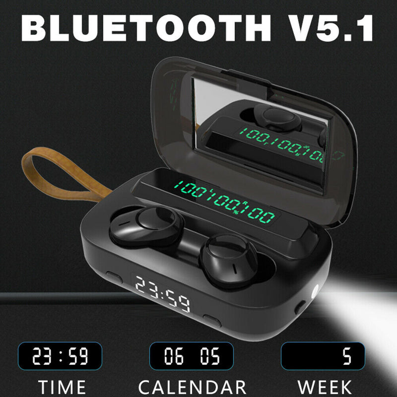 LED Wireless Bluetooth Noise Reduction Stereo TWS Headset Headphones Earphones