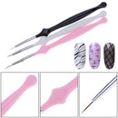3Pcs/Set Nail Liner Brush Crystal UV Gel Nail Art Tools Drawing Painting Pen Hot