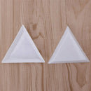 10Pcs Triangle/Round Rhinestones Beads Crystal Nail Art Sorting Trays Plas MWS