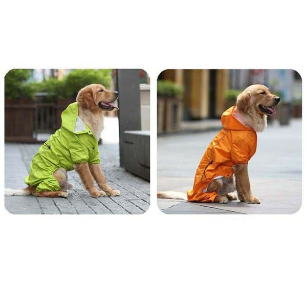 Large Dog Raincoat Hooded Golden Retriever Clothes Medium Big Dog Rain Coat