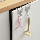 2pcs Cartoon Humanoid Shape Hook Door Back Metal Storage Rack for Kitchen