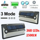 360 LED Waterproof Solar Power PIR Motion Sensor Wall Light Outdoor Garden Lamp