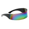 2 Pieces Fashion Futuristic Wrap Sunglasses Robotic Flat Top Glasses Eyewear