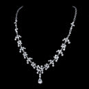 Wedding Bridal Rhinestone Necklace Dangle Earrings Set Clip On