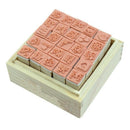 25Pcs/Set Lovely Diary Pattern Seal Stamp Wooden Box multipurpose Wood Rubb Z2A6