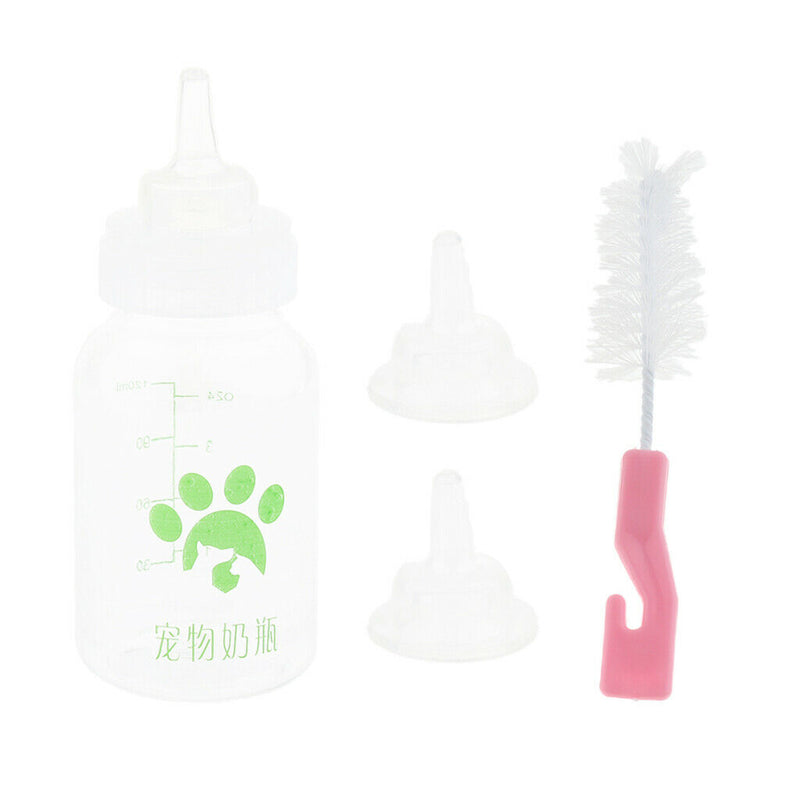 1Set Feeding Nursing Bottle + Nipple + Brush Kit for Pet Dog Puppy Cat Kitten