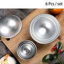 6Pcs/Set Bath Bomb Mold Aluminum Alloy Ball Sphere Mold Cake Baking Pastry SEAU