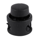 10 Pcs Plastic Toggle Stoppers 2 Holes Cord Locks End Black Q9K4