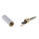 3.5mm 1/8'' TRRS 4 Pole Male Plug A/V Solder Connector Headphone Jack White