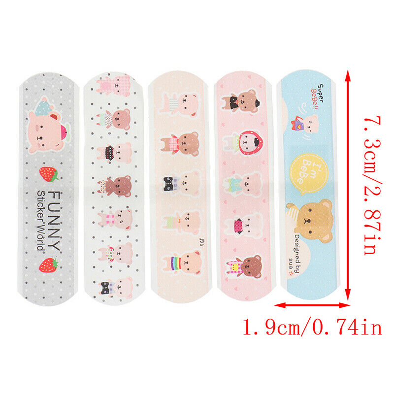 80Pcs For Children Kids Cartoon Waterproof Bandage Band-Aid Hemostatic Adhesi^