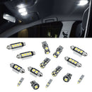17pcs Universal Error Free Premium White Bulb Interior Car LED Light Accessories