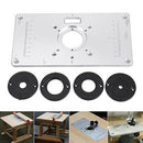 Router Table Plate 700C Aluminum Router Table Insert Plate + 4 Rings Screws