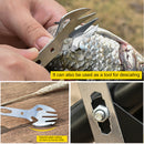 Multifunctional Stainless Steel EDC Spork Fork Spoon Bottle Opener for Picnic
