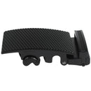 Men's Solid Buckle Automatic Ratchet Leather Belt Buckle With twill-Black