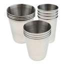 Set of 12Pcs Drinking Cups Shatterproof Tumblers Stainless Steel, Perfect for