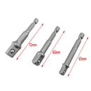 3 X Socket Adaptor Set 1/4 to 1/2 1/4 3/8 inch Cordless HEX Drill Bit Driver LJ
