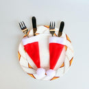 Christmas Hat and Knif Set Xmas Gifts Knit Non-woven Cap Ornaments