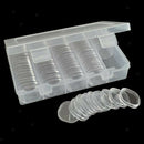 90x 27mm Clear Square Round Coin Capsule Container Holder with Storage Box