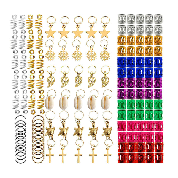 140 Pcs Hair Jewelry Rings Aluminum Hair Accessories Dreadlocks Metal Hair Cuffs