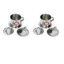 2 Pieces Stainless Steel Vietnamese Coffee Filter Set 50ml/1.7oz 100ml/3.4oz