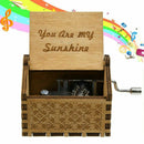 Wooden Music Box "You Are My Sunshine" Engraved Musical Case Toys Kids Gifts#
