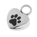 Animal Paw On Heart Cat Dog Cremation Keepsake Memorial Ashes Urn Pendants